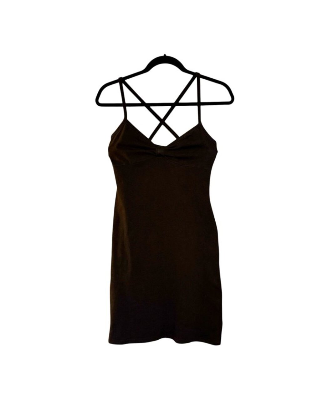 Victoria's Secret Vtg Moda Int'l LBD Black Bodycon Dress Small Y2K Built-In Bra - Picture 3 of 12